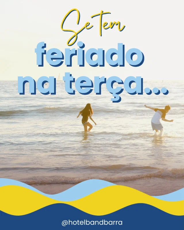 Se tem feriado na terça… tem diária com preço especial para você aproveitar com o pé na areia! 🌊
Venha viver o feriadão de Tiradentes de frente para o mar no Hotel Bandeirantes da Barra e aproveitar momentos de paz, tranquilidade e aconchego com quem você ama.

✅ Café da manhã incluso
✅ Estacionamento gratuito
✅ Sem cobrança de Room Tax ou ISS
✅ Pagamento facilitado em até 6x

Atrações especiais para toda a família:
🏖️ Estrutura completa à beira-mar
👨‍👩‍👧‍👦 Recreação com atividades em família
🍽️ Restaurante Leme: gastronomia com alma litorânea, anexo ao hotel (@restauranteleme.oficial)

Serviços extras:
🐶 PETs são bem-vindos (consulte condições)
🚲 Cadeiras de praia, guarda-sol e bicicletas emprestados gratuitamente*
🏊‍♂️ Aluguel de toalhas de praia e piscina

Fale com a nossa Central de Reservas e garanta agora a sua diária com preço especial e venha curtir um feriadão cheio de boas memórias!

#FeriadãoTiradentes #HotelBandeirantesDaBarra #PéNaAreia #ViagemEmFamília #feriadoperfeito