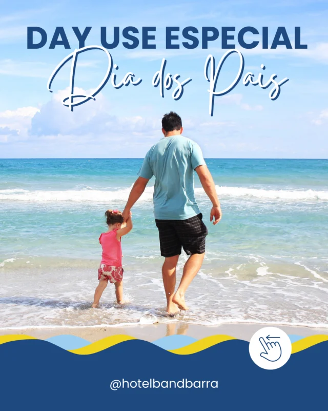 Neste Dia dos Pais, presenteie quem sempre está ao seu lado com momentos que ficarão para sempre na memória.💙 

No dia 09 de agosto, das 9 às 18h, prepare-se para viver um dia especial em família com o nosso Day Use Especial de Dia dos Pais! ☀️🍽️🏊‍♂️

Desfrute de um dia completo com: 

☕ Café da manhã (buffet)
🍽️ Almoço incluso na Petisqueira do Regi (anexo ao hotel)
🏊‍♂️ Piscina no terraço (com vista para o mar)
⛱️ Kit praia (cadeiras e guarda-sol) à cada duas pessoas.
🧖 Sauna seca
🎲 Sala de jogos
🛝 Espaço kids
🚗 Estacionamento gratuito
📶 Wi-fi

Tudo isso por apenas R$ 249 para 2 pessoas ou R$ 449 para 4 pessoas.
⚠️ Mas, atenção! As vagas são limitadas e reservas mediante pagamento antecipado (link na bio).

Faça deste Dia dos Pais uma celebração repleta de lazer, boa gastronomia e momentos especiais ao lado de quem mais importa.💙

#DiaDosPais #DayUse #HotelBandeirantesDaBarra #LazerEmFamilia #hotelnapraia