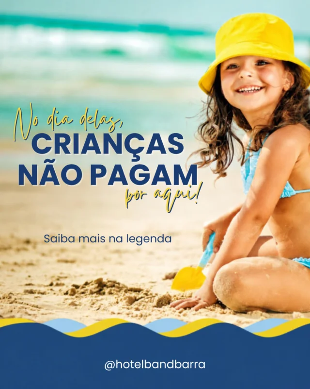 🎈👧🧒 No Dia das Crianças, o melhor presente é viver momentos juntos! 💙🌊

No Hotel Bandeirantes da Barra, no feriado do dia 12 de outubro, crianças de até 10 anos não pagam (acompanhadas de 2 adultos pagantes, respeitando a capacidade do apartamento) e toda a família aproveita! 
O pacote inclui uma estrutura completa de lazer, com acesso direto à praia, piscina com vista para o mar, área kids, sala de jogos, café da manhã, estacionamento, wi-fi e muito mais! ☀️🏖️

Troque a correria do dia a dia por dias de praia, diversão e descanso em família! 🎈🌊☀️
📲 Acesse o link na bio e faça sua reserva agora mesmo! 

A promoção é válida para reservas entre os dias 9 e 12/10, com diárias a partir de R$ 337,00 para duas pessoas (acomodação standard).

#DiaDasCrianças #PraiaEmFamília #HotelPéNaAreia #FamíliaNaPraia #Feriadão